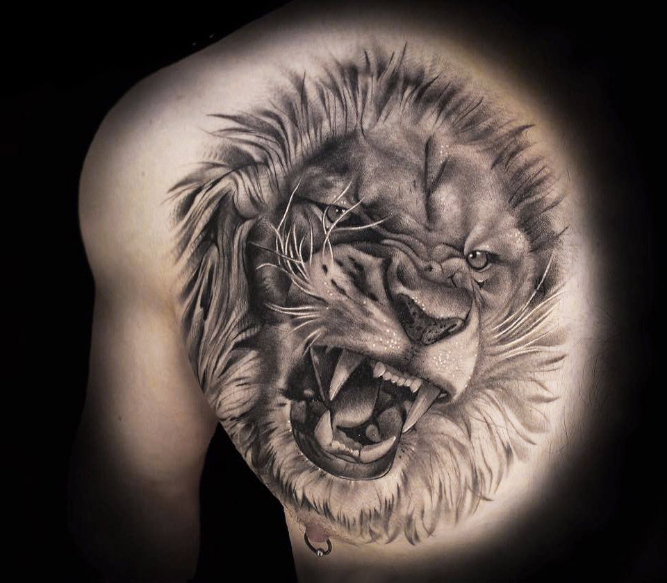 lion #tattoo 🦁 #liontattoo #angry #animal #animallovers #armtattoo  #halfsleevetattoo #sleavetattoo #instagrammemes #artofinstagram… | Instagram