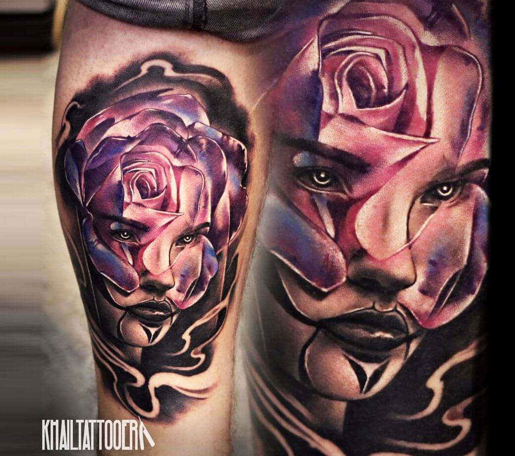 Rose Face Tattoo By Khail Tattooer Photo 16644