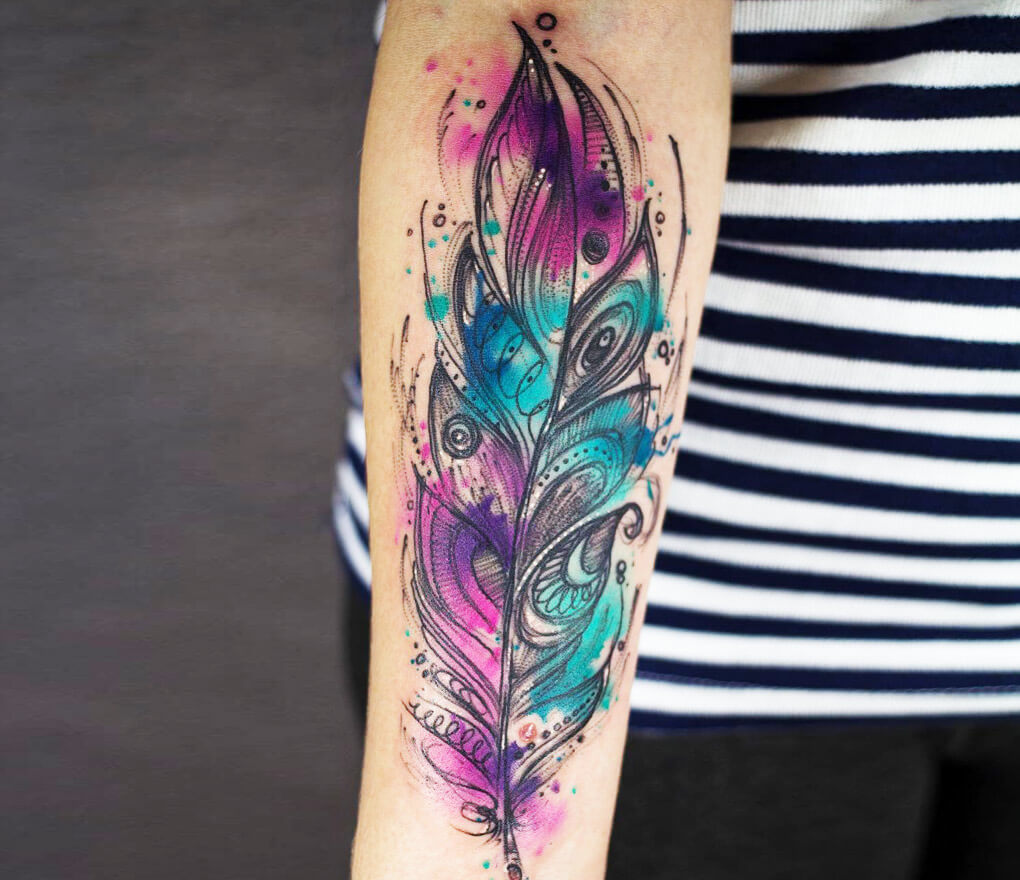 Feather tattoo by Kiwi Tattoo | Photo 26862