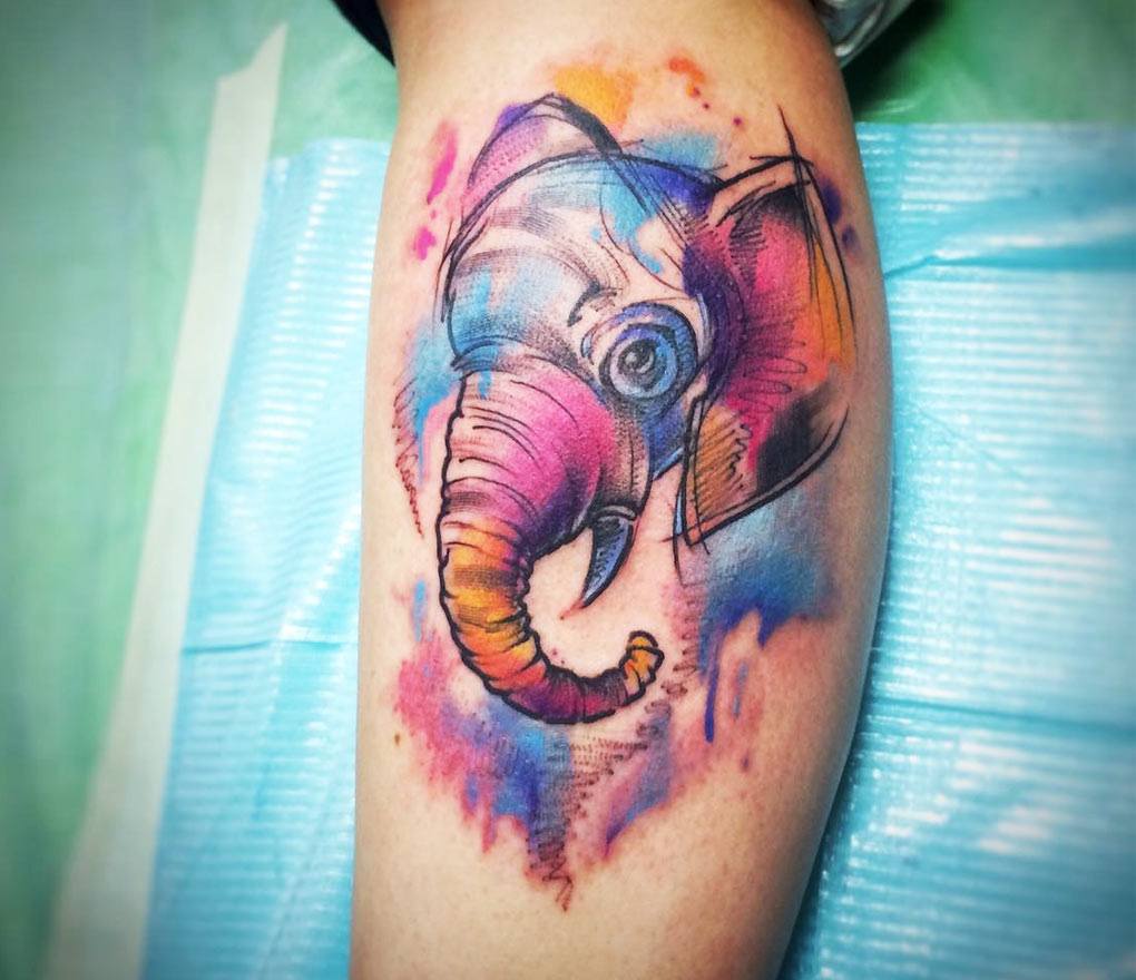 Elephant tattoo by Kiwi Tattoo | Photo 22728