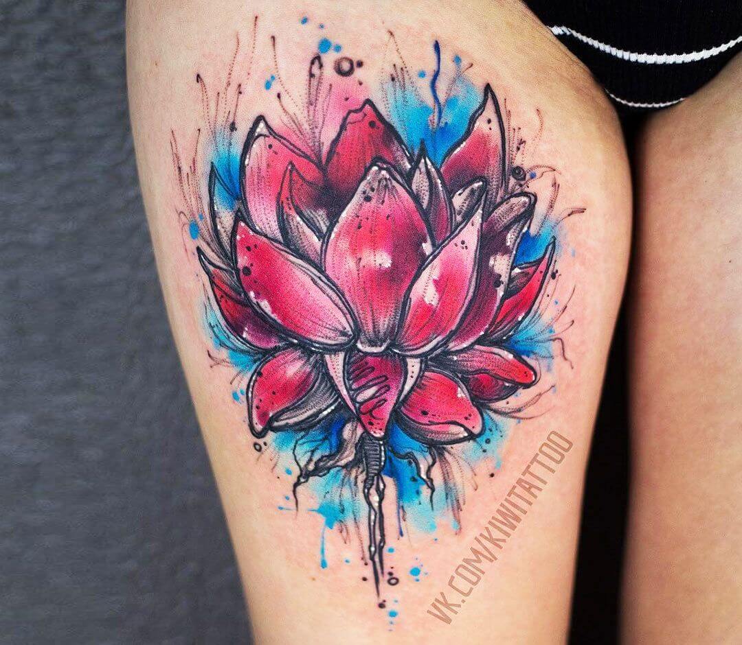 Water Colour Lotus Flower Tattoo Tattoo by Bharath Tattooist For  Appointments and Bookings Contact 8095255505 