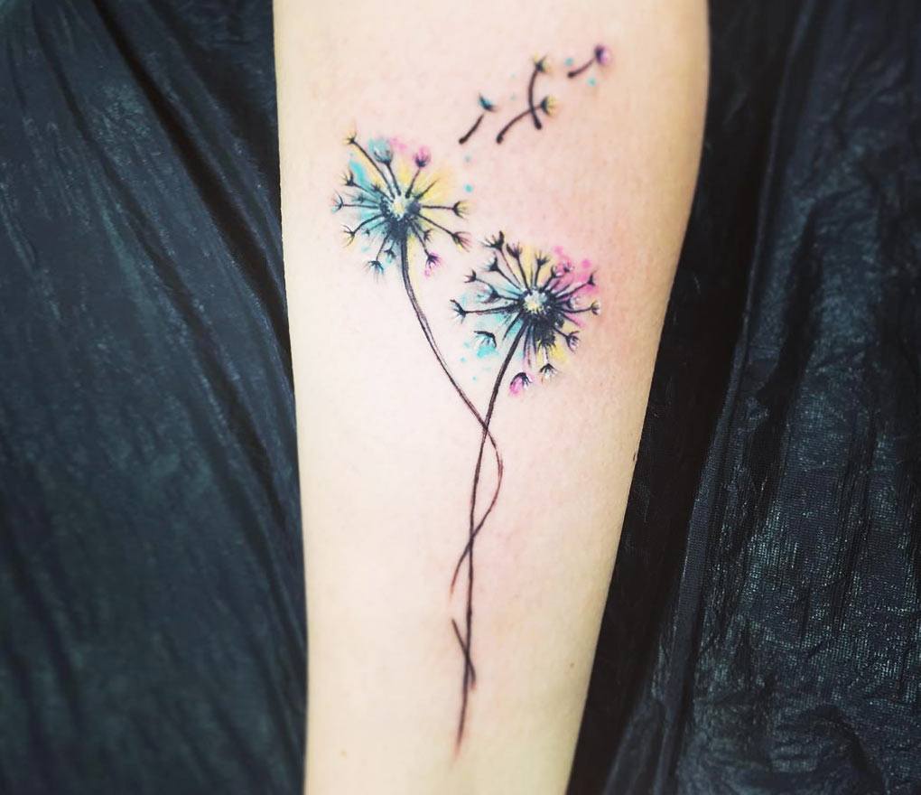 30+ Beautiful Flower Tattoo Ideas : Matching Blowing Dandelion Tattoos I  Take You | Wedding Readings | Wedding Ideas | Wedding Dresses | Wedding  Theme