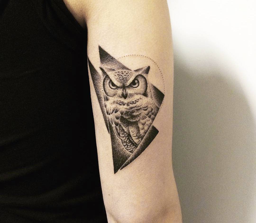 Tamas from RAW AF on Tumblr: Wisdom! Abstract dotwork owl design with the  Penrose triangle and geometry Get it: skinque.com