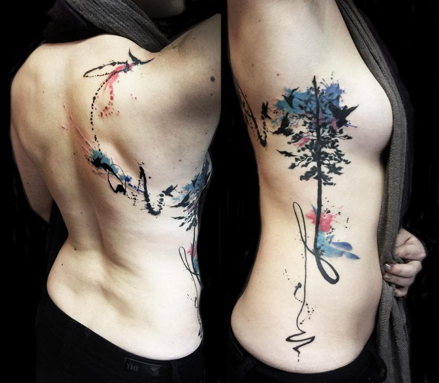 Tattoo of Trees Shoulder blade
