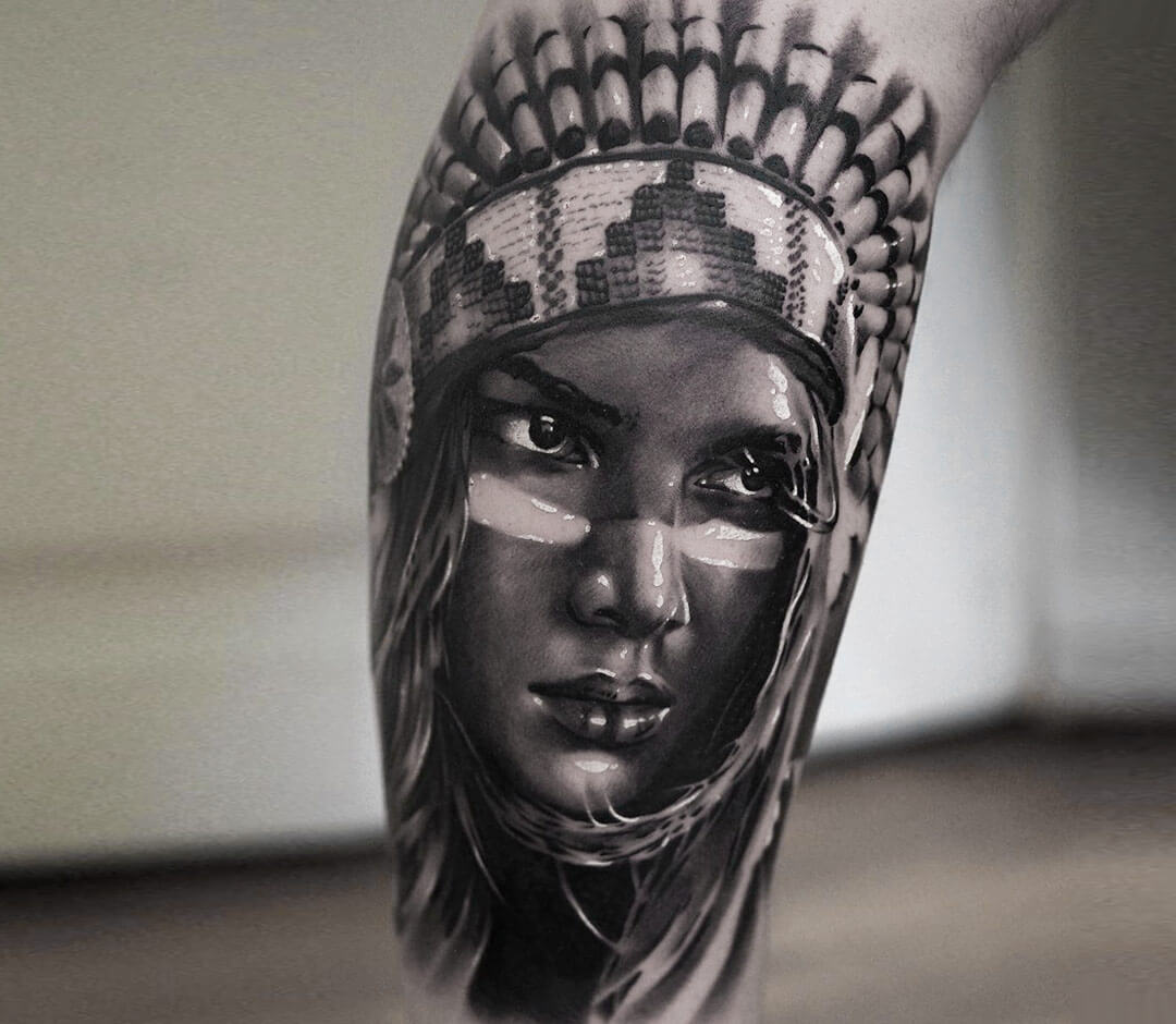 Indian Girl Tattoo By Lukash Tattoo Photo 29259