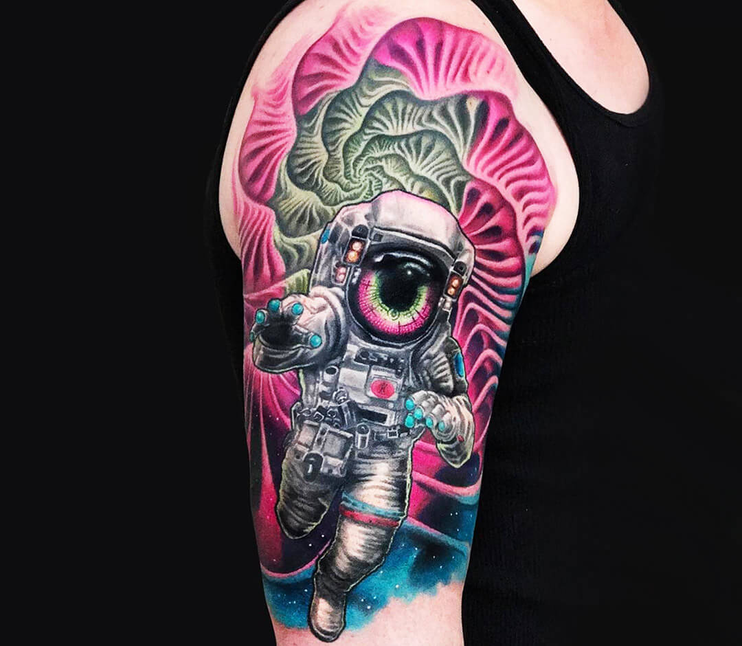 Trippy Elbow Tattoo by @hanaroshinko - Tattoogrid.net