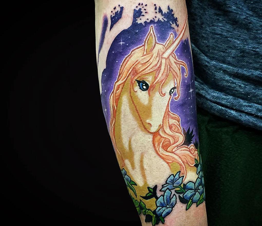 The Last Unicorn Tattoo  This is a non blurry close up of t  Flickr