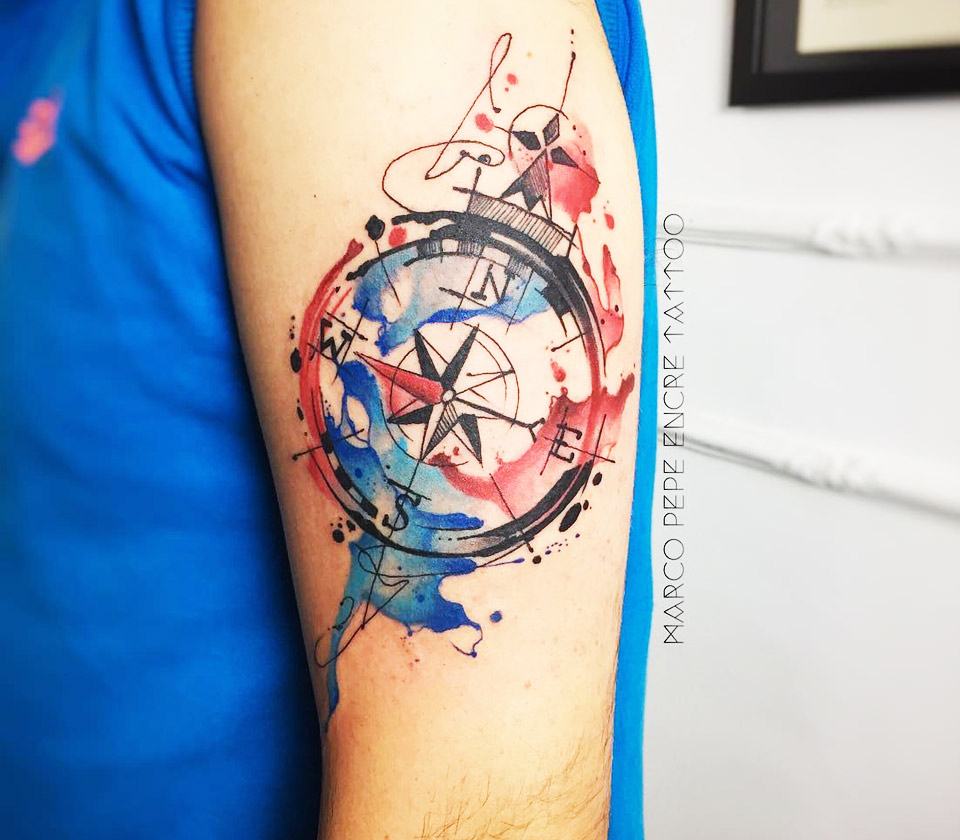 Compass tattoo by Marco Pepe | Photo 17833