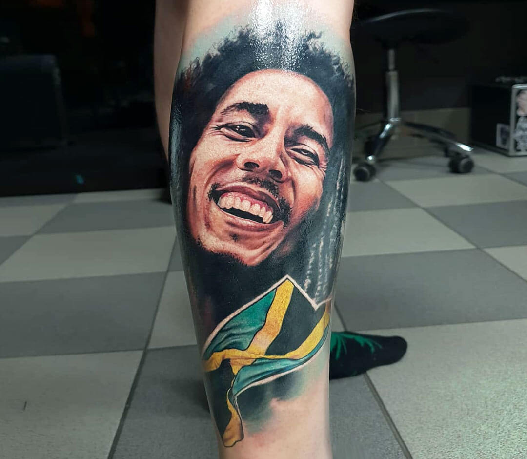 Bob Marley tattoo by Marek Hali | Photo 27031