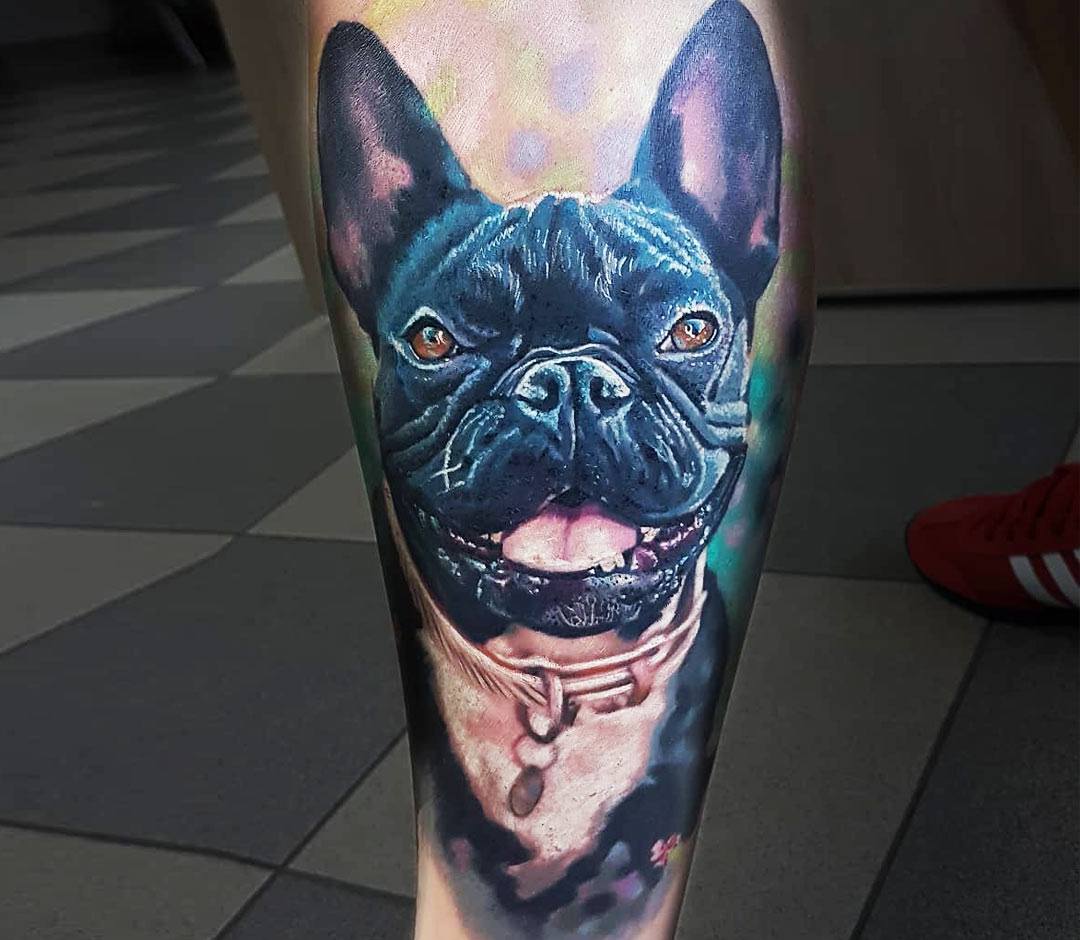 Dog portrait tattoo by Marek Hali Photo 24585