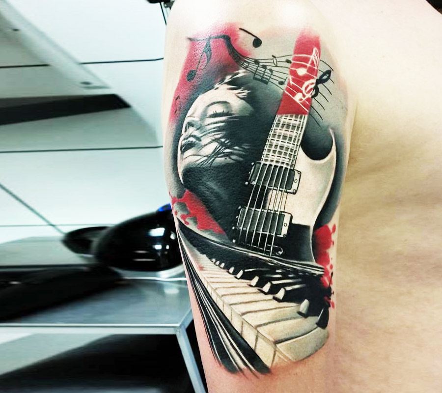 Guitar Tattoo ; a perfect tattoo for Music Lovers - YouTube | Music lover  tattoo, Tattoos, Guitar tattoo