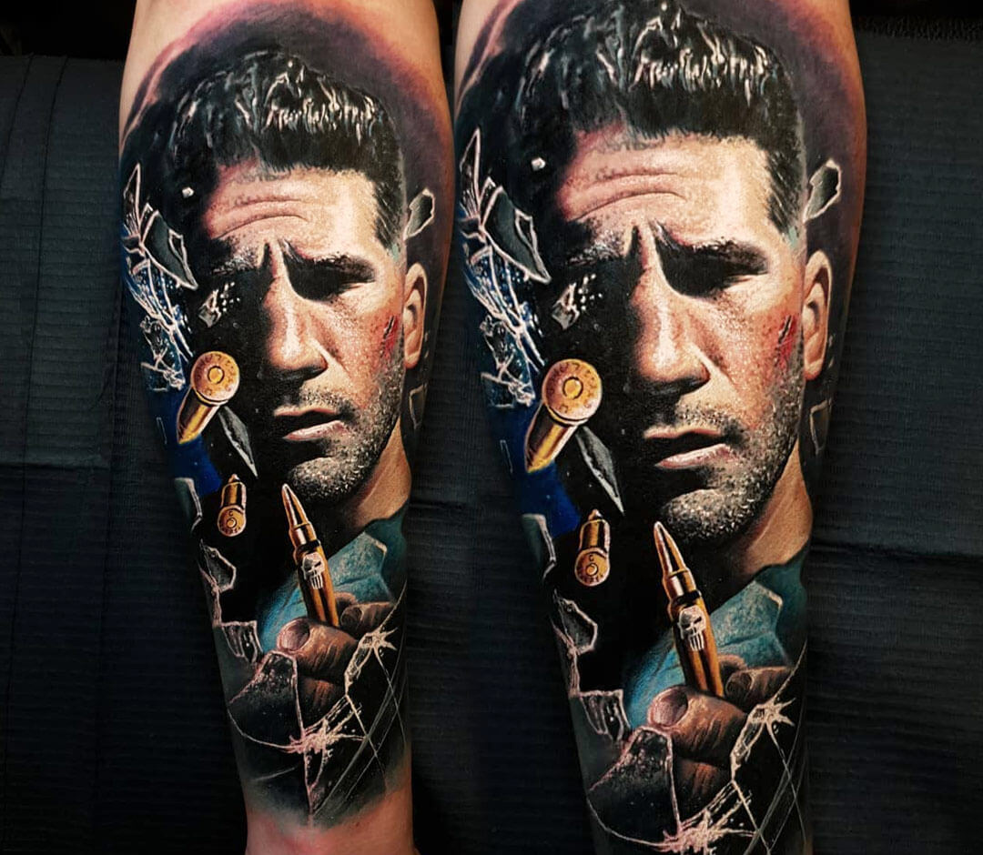 Tattoo photos Gallery. realistic The Punisher Marvel tv series tattoo art M...