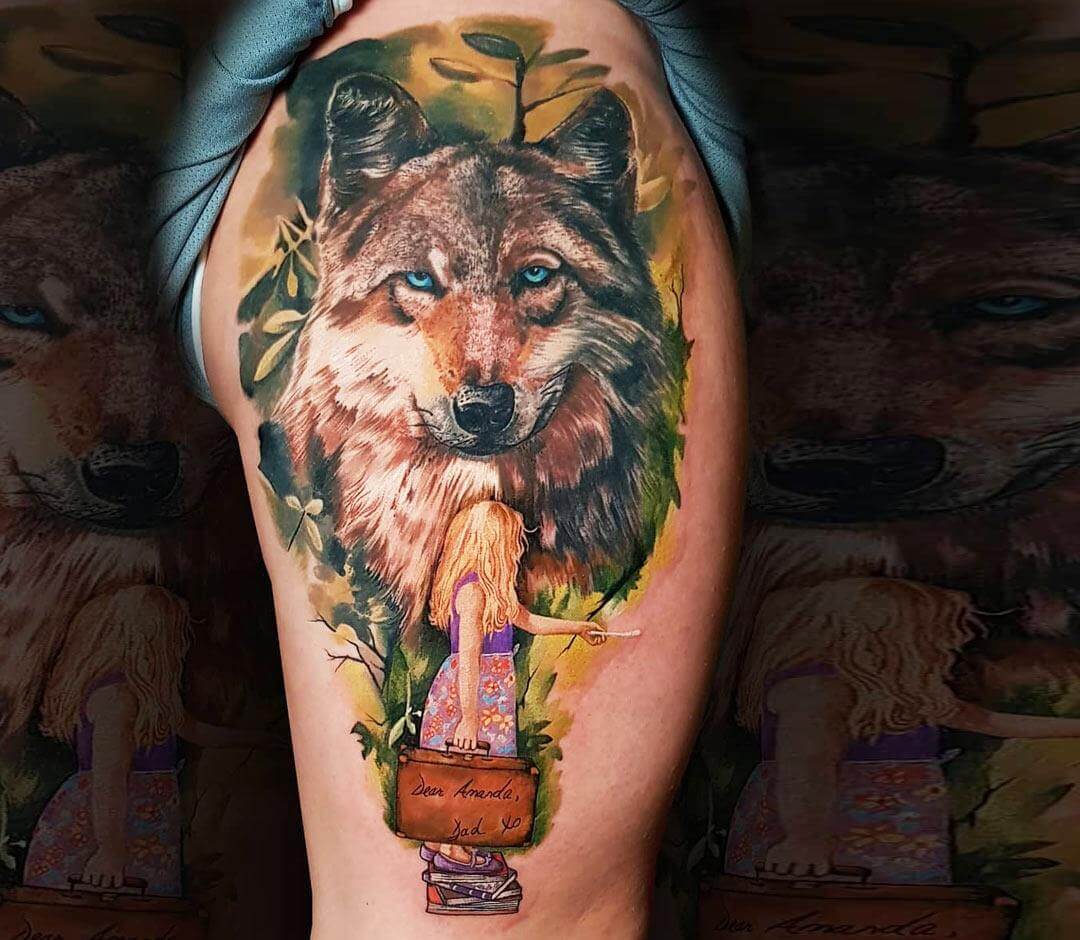 Wolf portrait by Mark, start to a sleeve. #tattoo #bng #blackandgrey  #blackandgreytattoo #wolf #wolftattoo #wolfportrait #animaltattoo #... |  Instagram