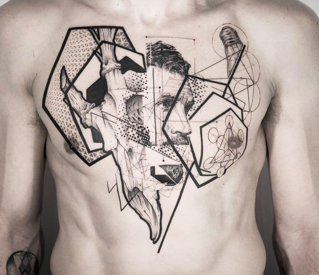 Pin by Andrew Scaduto on Tattoo ideas | Chest tattoo men, Geometric chest, Chest  tattoo