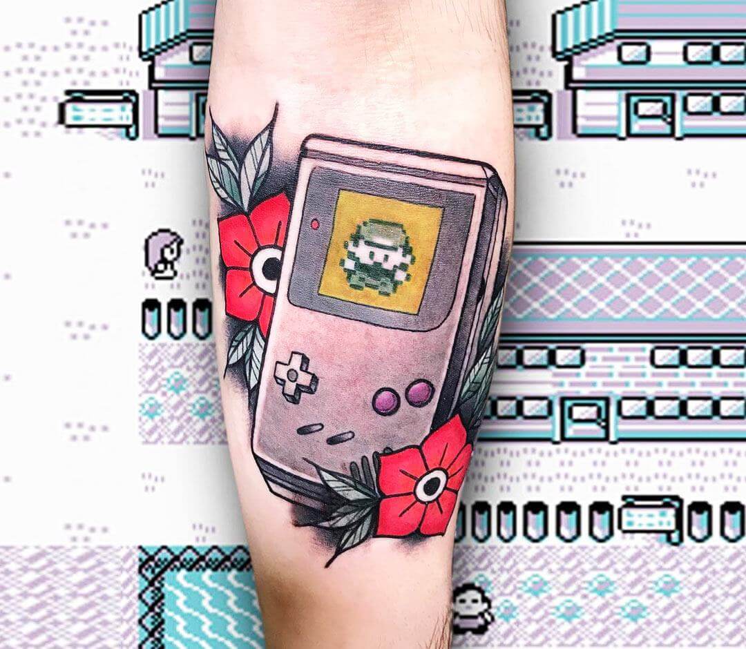𝕱𝖎𝖒𝖒 on Instagram: “Gameboy color - Pokémon Silver ❤️ . Swipe for close  up ⬆️ . . . . #tattoo #tattoos #tattoofl… | Pokemon tattoo, Gaming tattoo,  Small tattoos