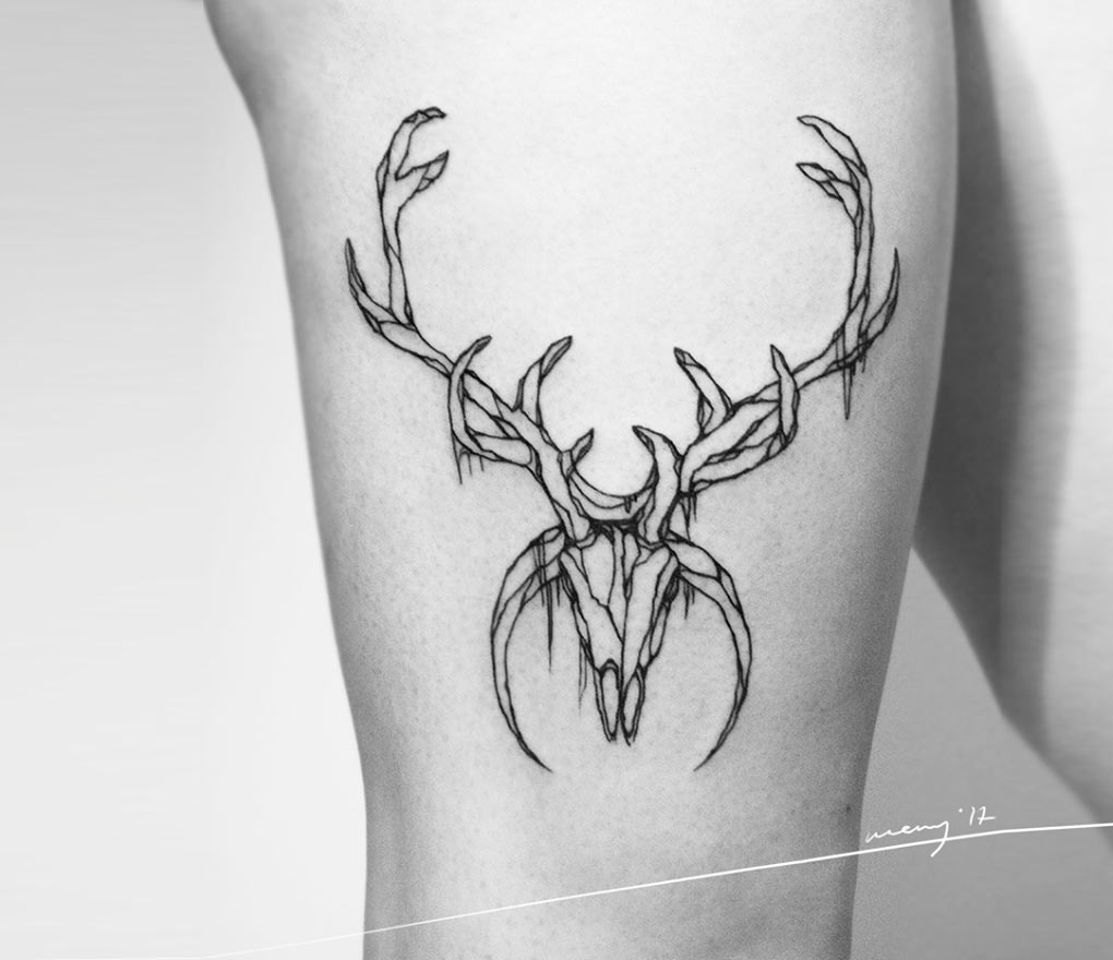 Skull, Neotraditional, Horror tattoo by Erik Baluyot