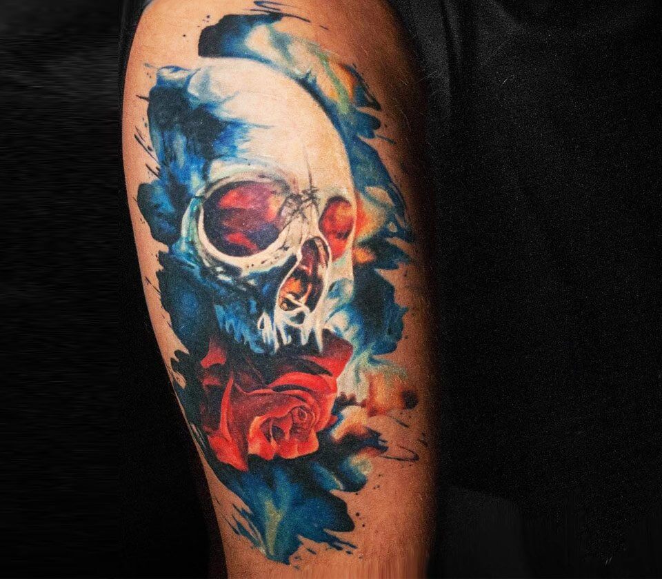 Skull tattoo by Michael Cloutier | Photo 20008