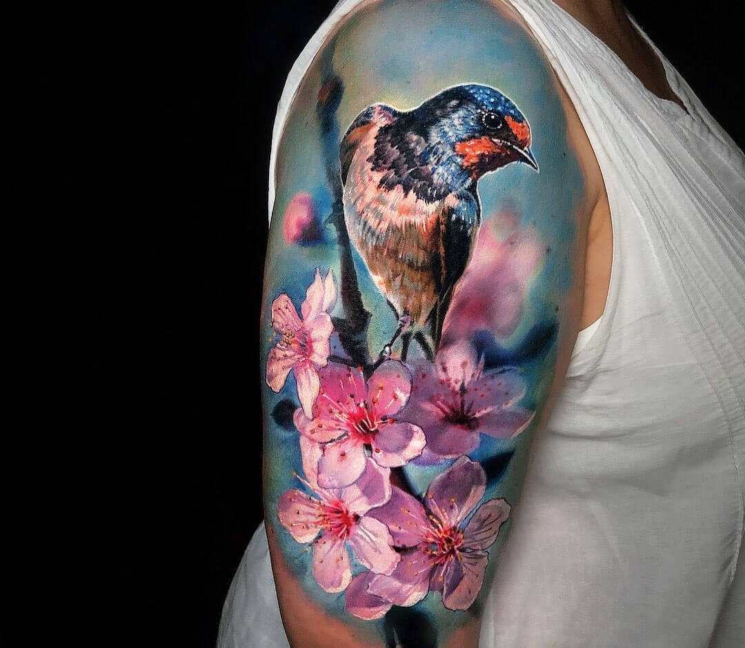 flower and bird tattoos on armTikTok Search