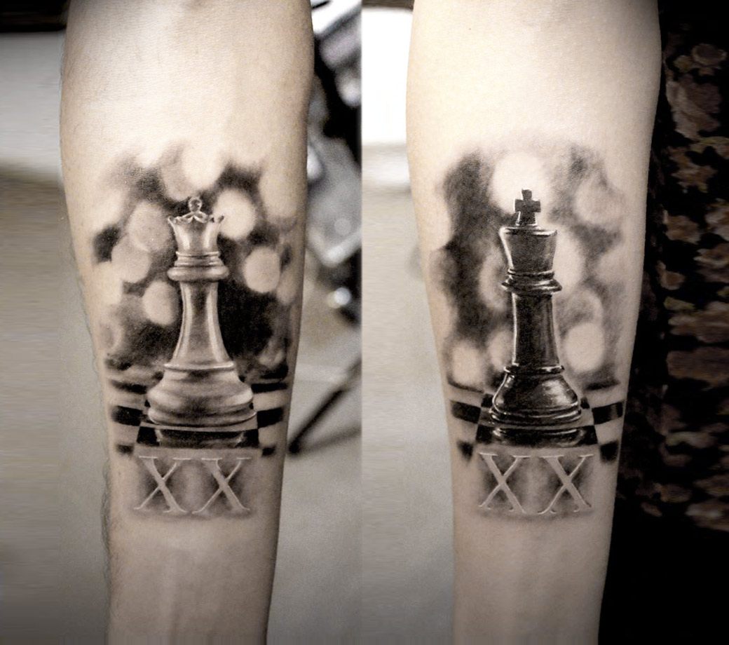 Chess piece tattoo, Chess tattoo, Queen tattoo