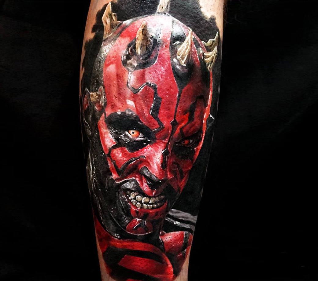 Tattoo photos Gallery. realistic darth maul realistic tattoo art Michael Ta...