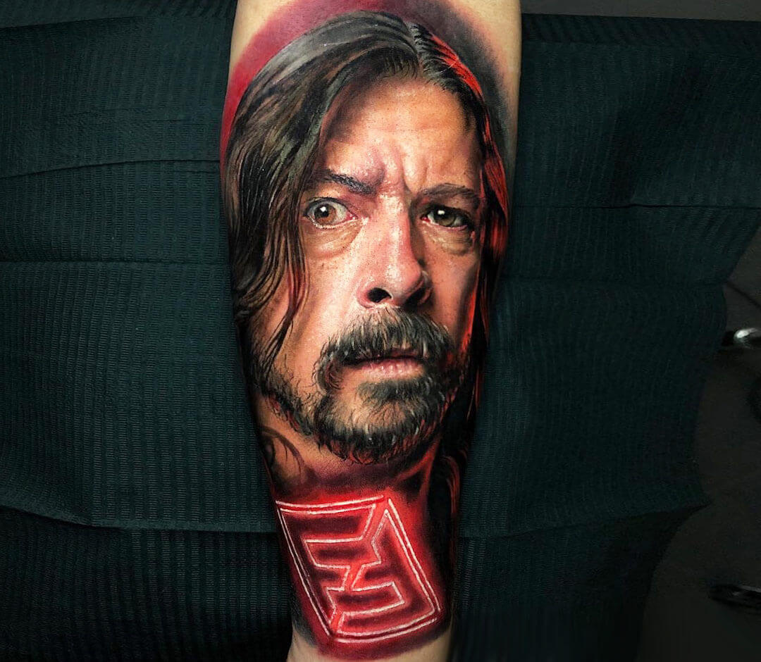 Dave Grohl tattoo by Michael Taguet