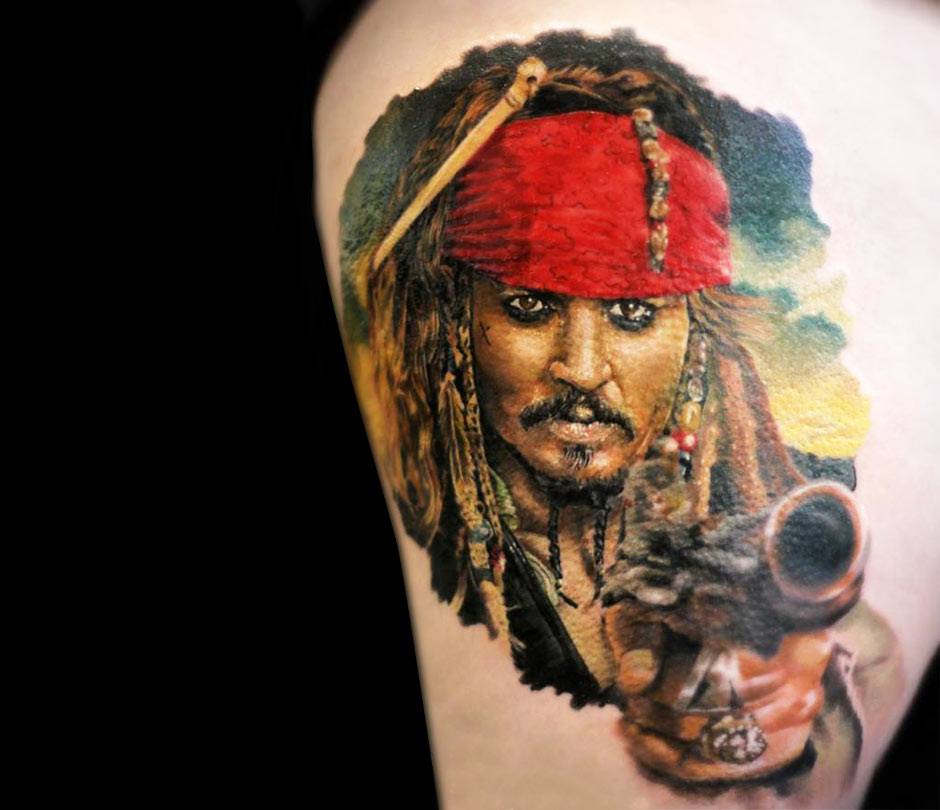 Jack Sparrow tattoo by Michael Taguet Photo 21083