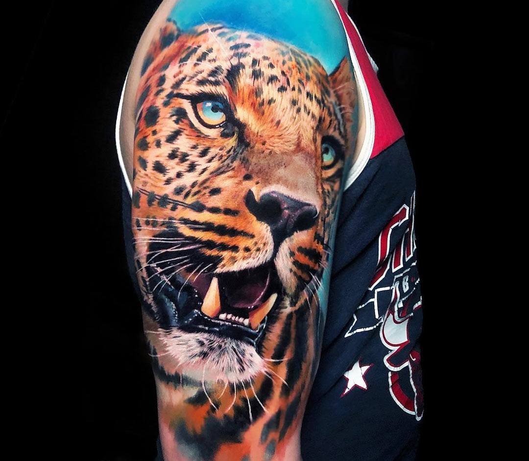 Pin by Diego Maciel on Nova tatoo | Animal sleeve tattoo, Leopard tattoos,  Tiger tattoo sleeve