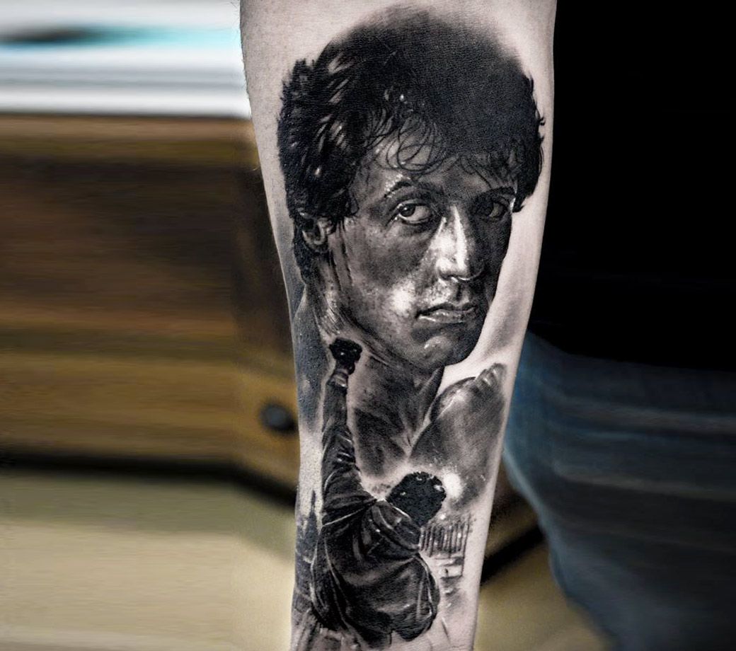 Tattoo photos Gallery. realistic rocky balboa realistic tattoo art Michael ...