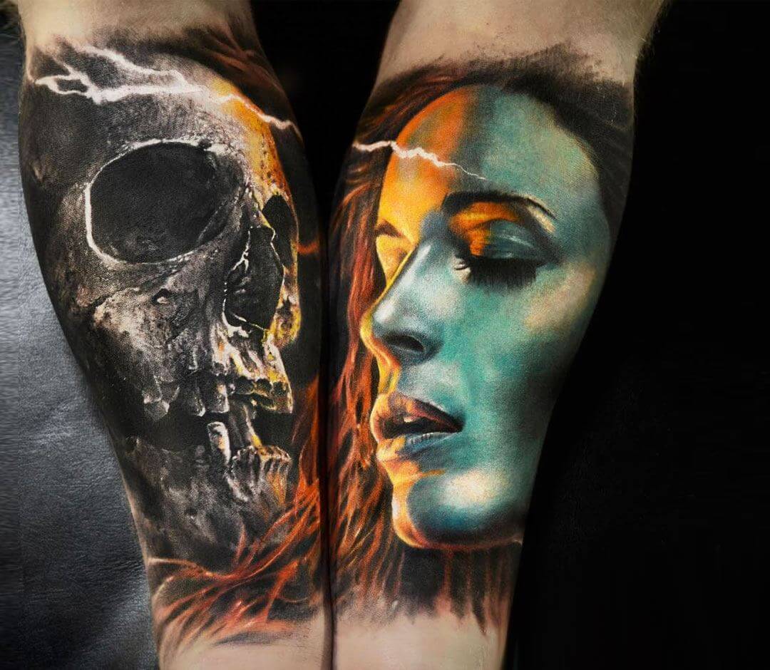 Skull and face tattoos by Michael Taguet Photo 21071