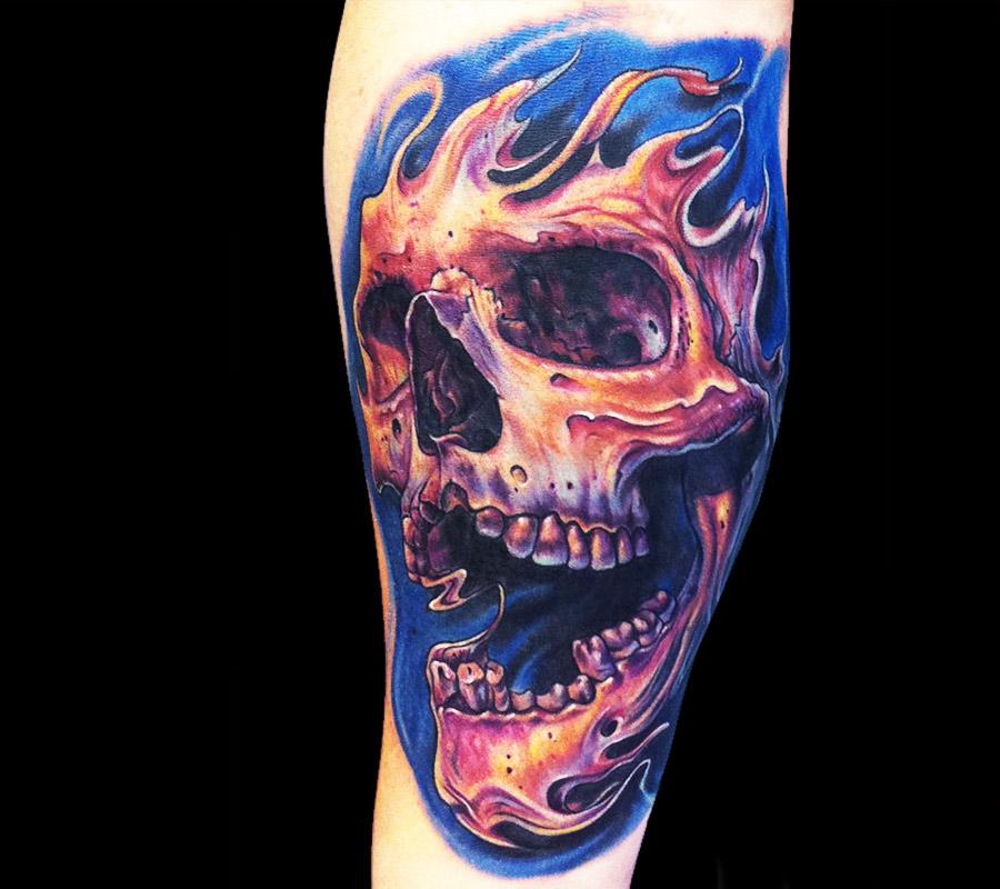 Tattoo photos Gallery. realistic skull realistic tattoo art Mike Devries. 