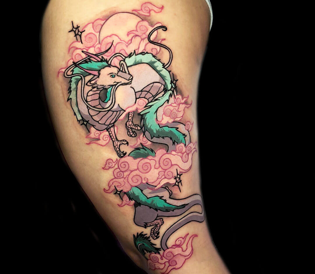 Tattoo photos Gallery. anime dragon Haku Spirited Away tattoo art Mike Rand...