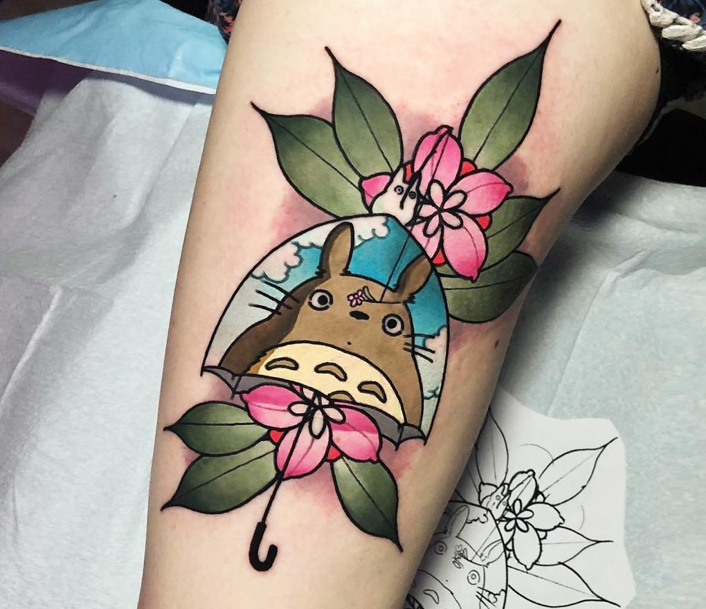 Close. neotraditional my neighbor totoro neotraditional tattoo art Mike Ran...