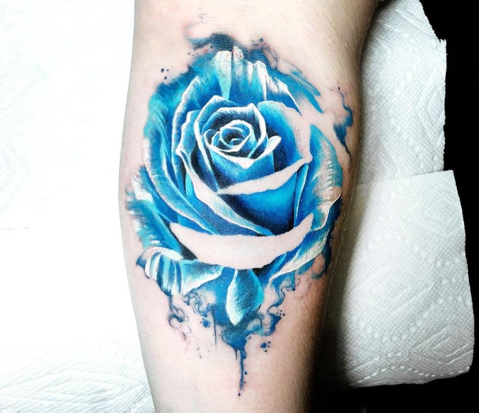 Blue rose tattoo by Mirco Campioni