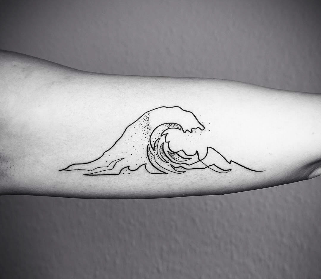 Single ocean wave tattoo idea | TattoosAI