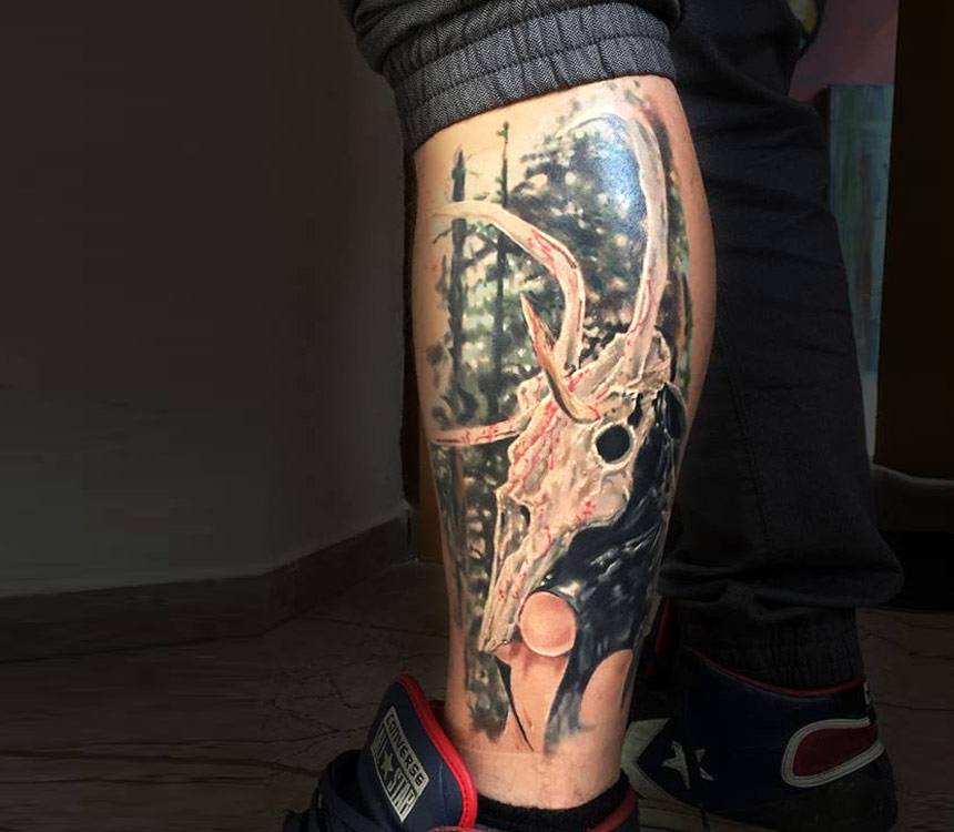 Tattoo uploaded by Trevor Jameus  Knee cap realistic foo dog dragon thing  You know  Tattoodo