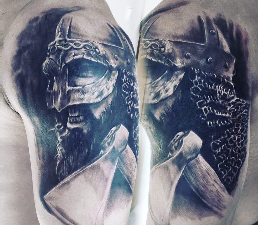 Viking warrior tattoo by Morty Tattoo Photo 18100