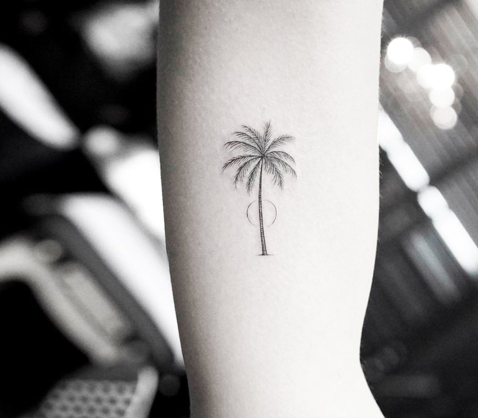 Small Tree Tattoos on Left Inner Arm