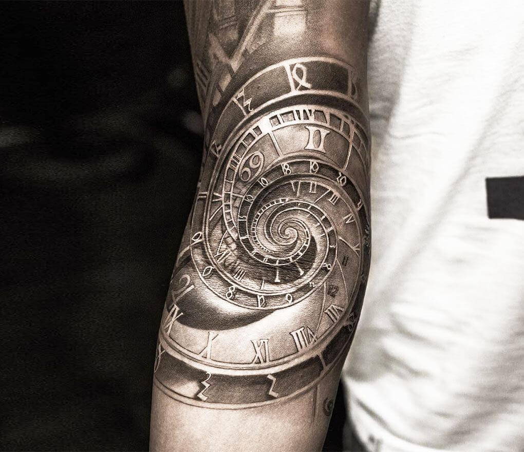 Tattoo uploaded by Jordan Artist  Astronomical Clock Tattoo  Tattoodo