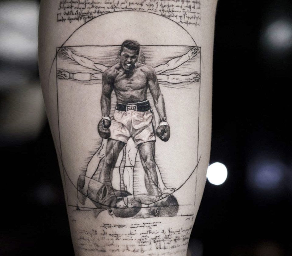 Dak Prescott Gets Huge Leg Tattoo W Tributes To Mom Brother Kobe  Muhammad  Ali