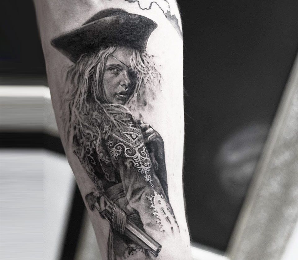 Tattoo photos Gallery. realistic pirate woman realistic tattoo art Niki Nor...