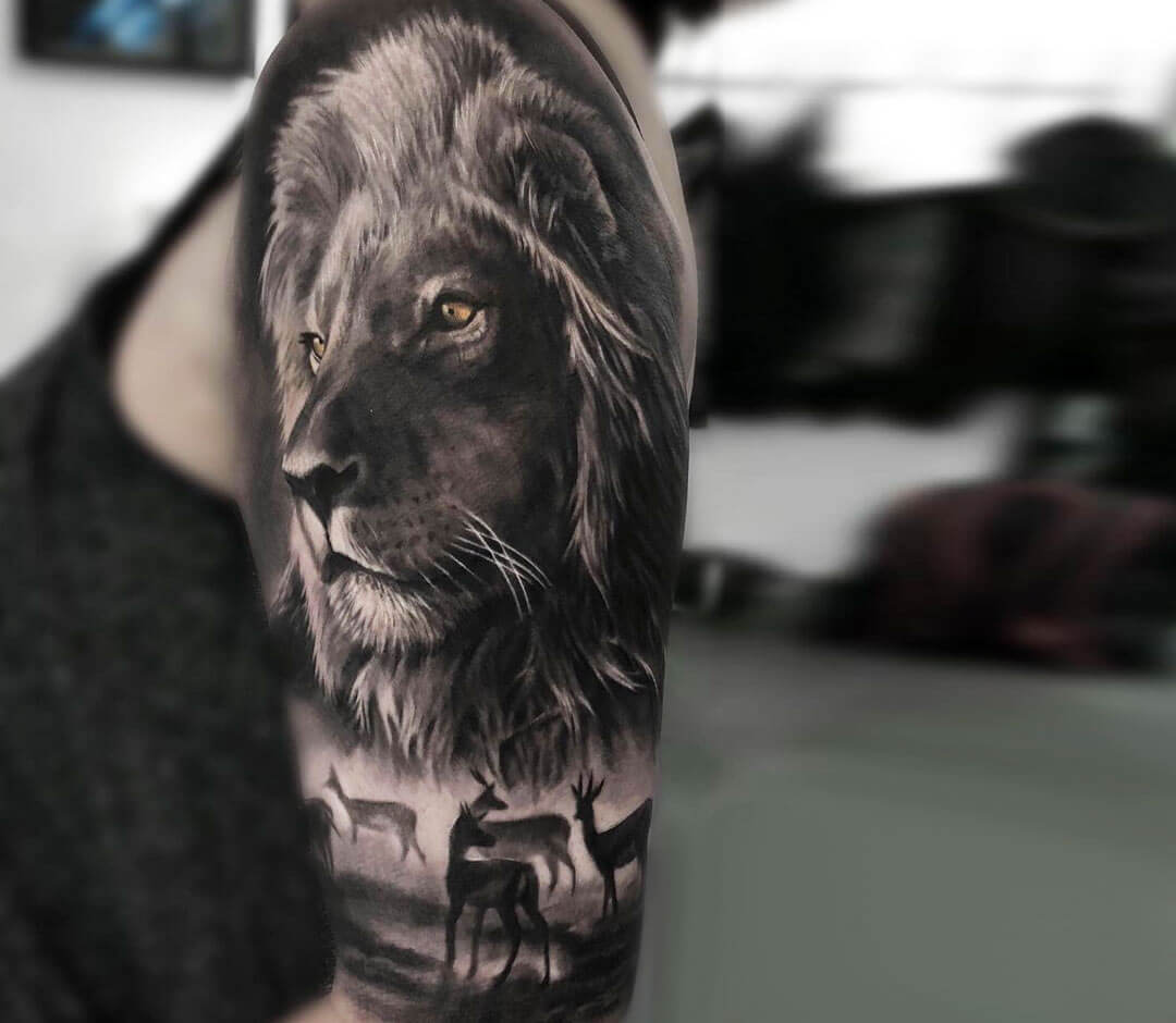 Lion forearm tattoo | Lion tattoo, Lion hand tattoo, Lion forearm tattoos