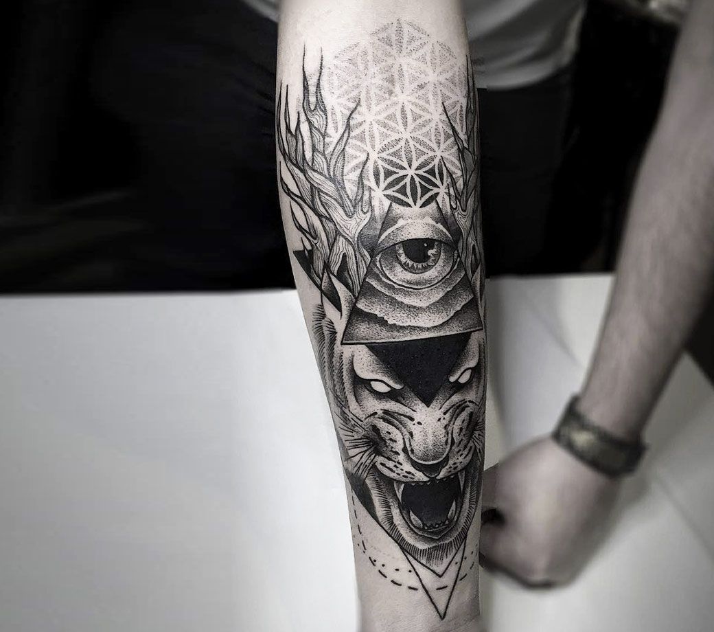 Dotwork Tattoo | Mary Jane Tattoo - Dotwork Artist - Artlien gypsy