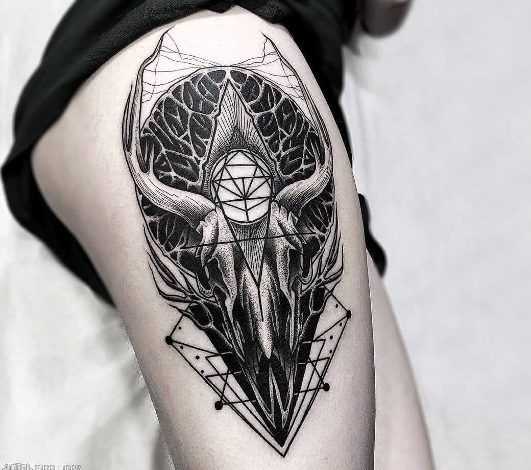 Goat Skull tattoo by Victor Portugal | Post 14259
