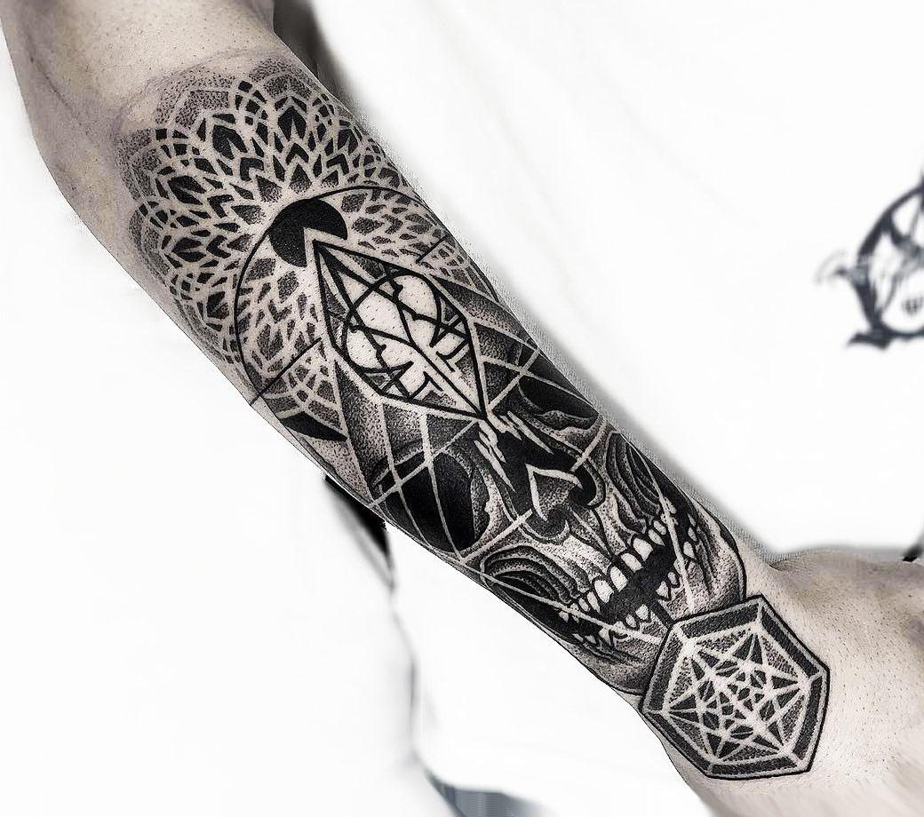 Shoulder Geometric Skeleton tattoo at theYoucom
