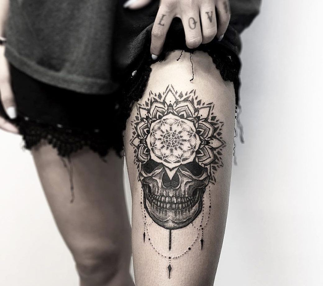 Mandala Skull tattoo by Otheser Tattoo Photo 14742