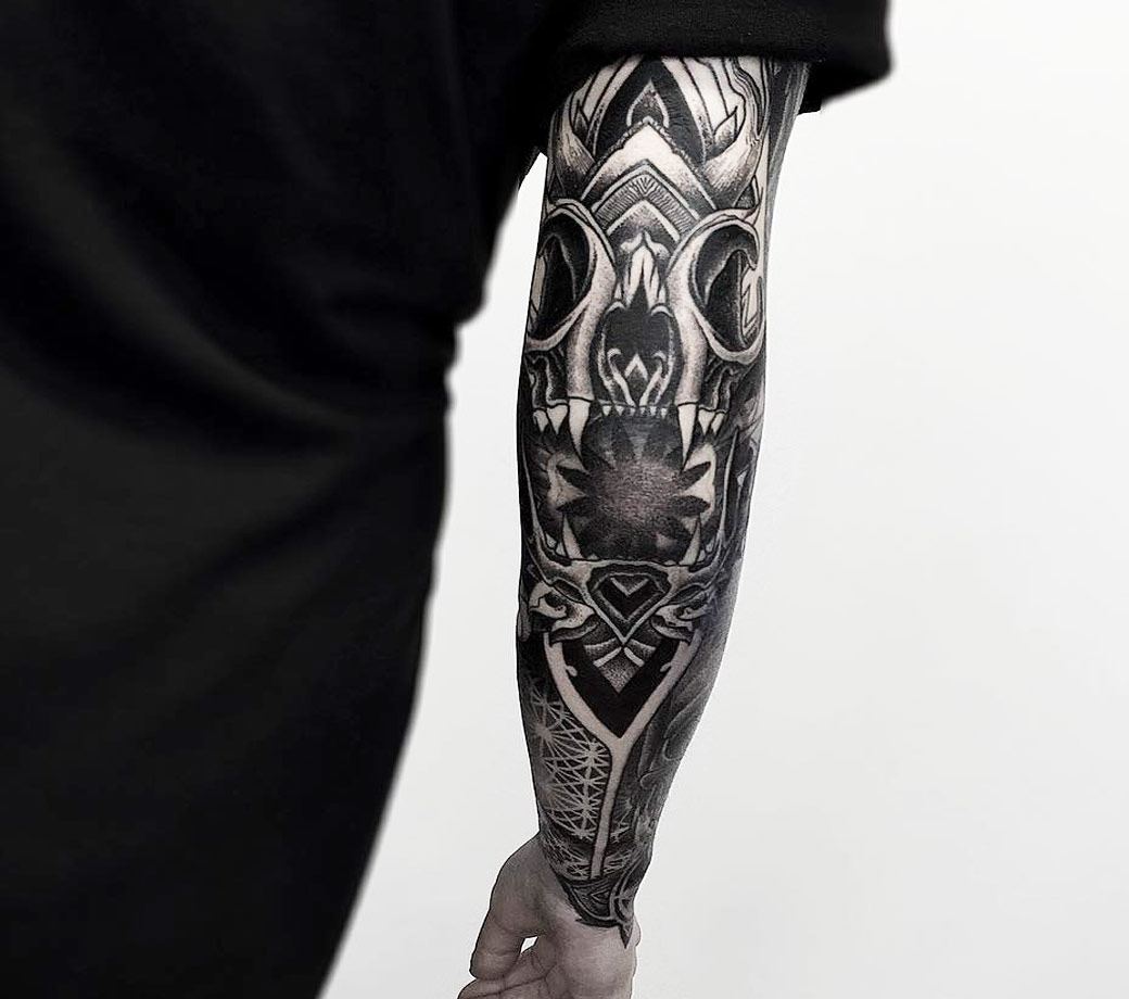 skull sleeve tattoo sketches