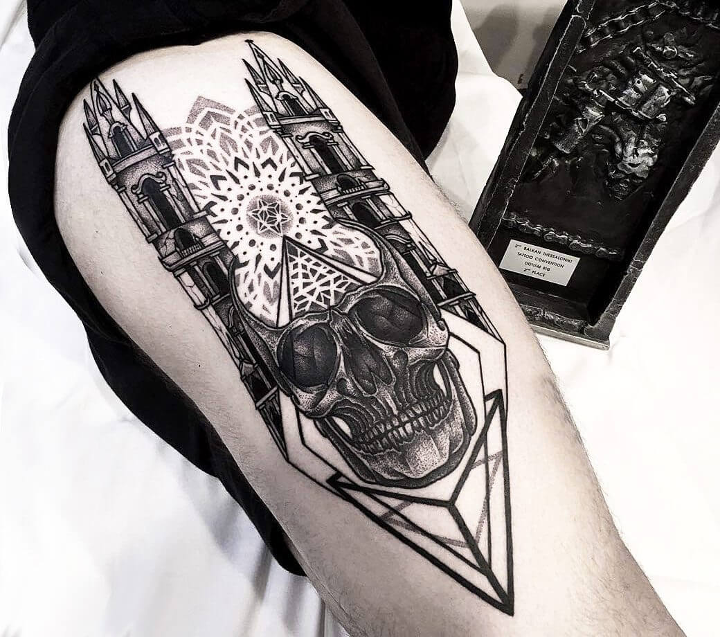 Tattoo photos Gallery. dotwork skull with mandala dotwork tattoo art Othese...