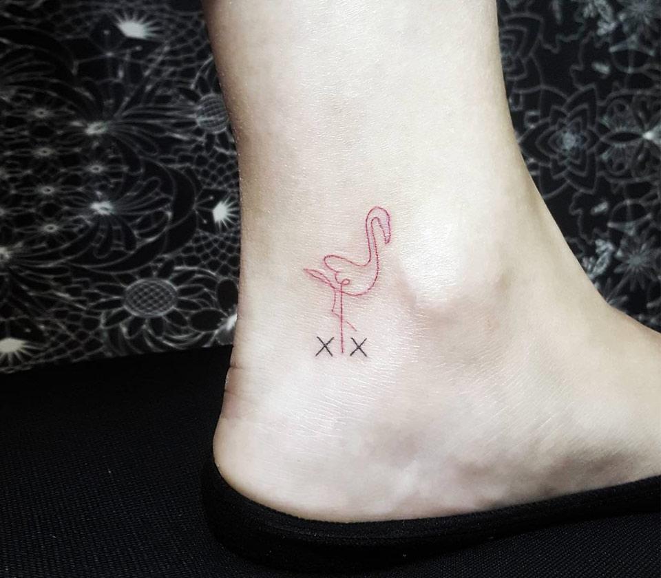 Discover 64+ flamingo tattoo ankle latest