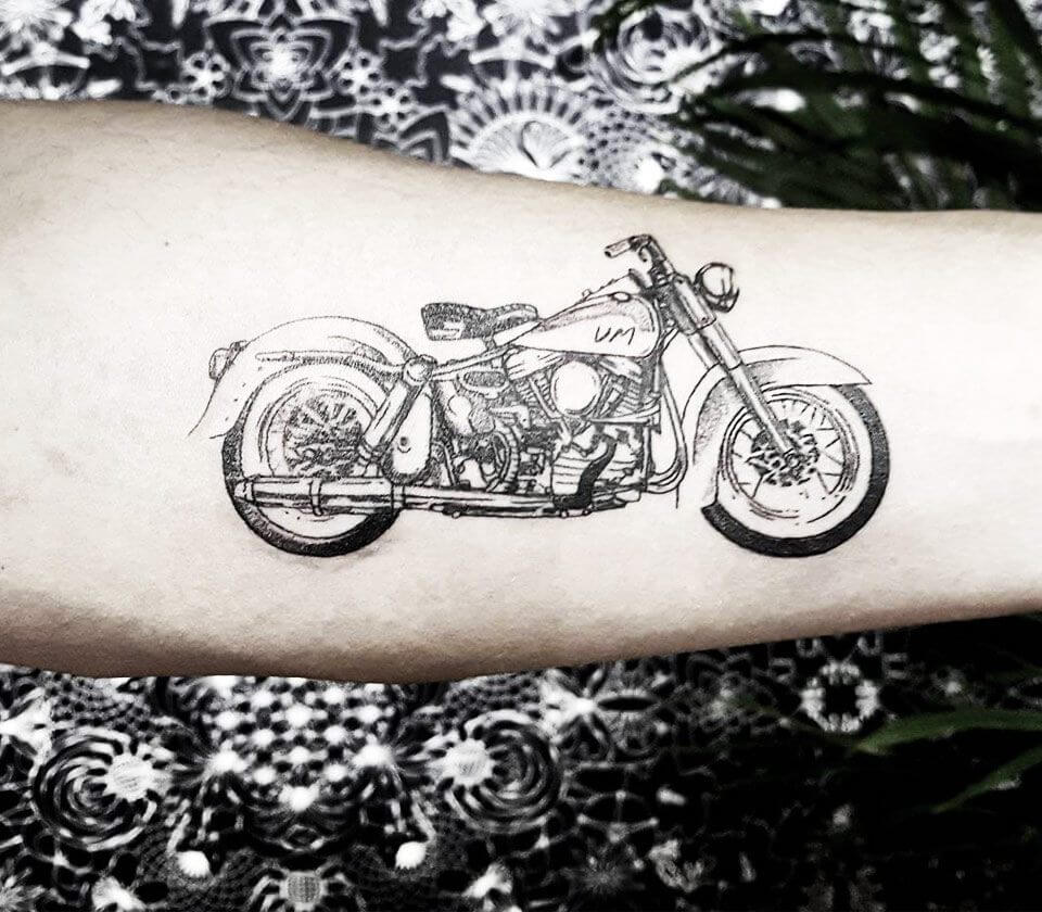 Motorbike tattoo Collection Stock Vector | Adobe Stock