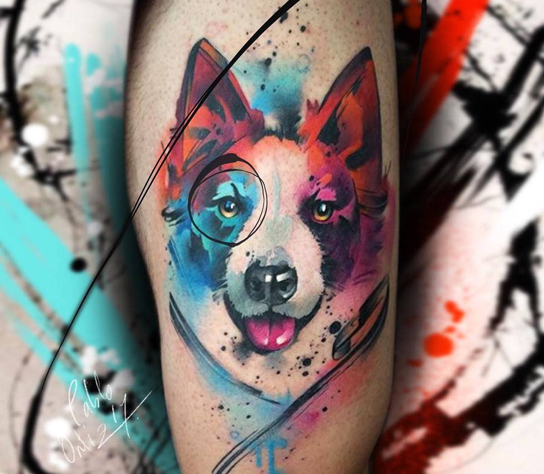 Chihuahua dog watercolor tattoo by Haylo by Haylo TattooNOW